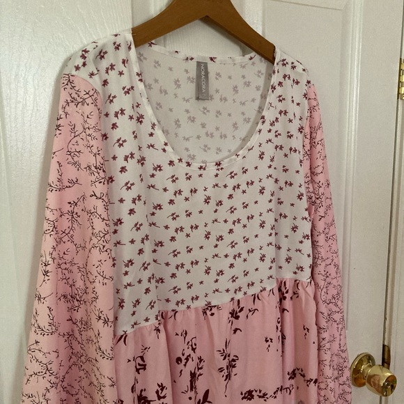 Women’s pink patchwork Noracora dress - Picture 2 of 4